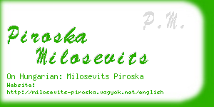 piroska milosevits business card